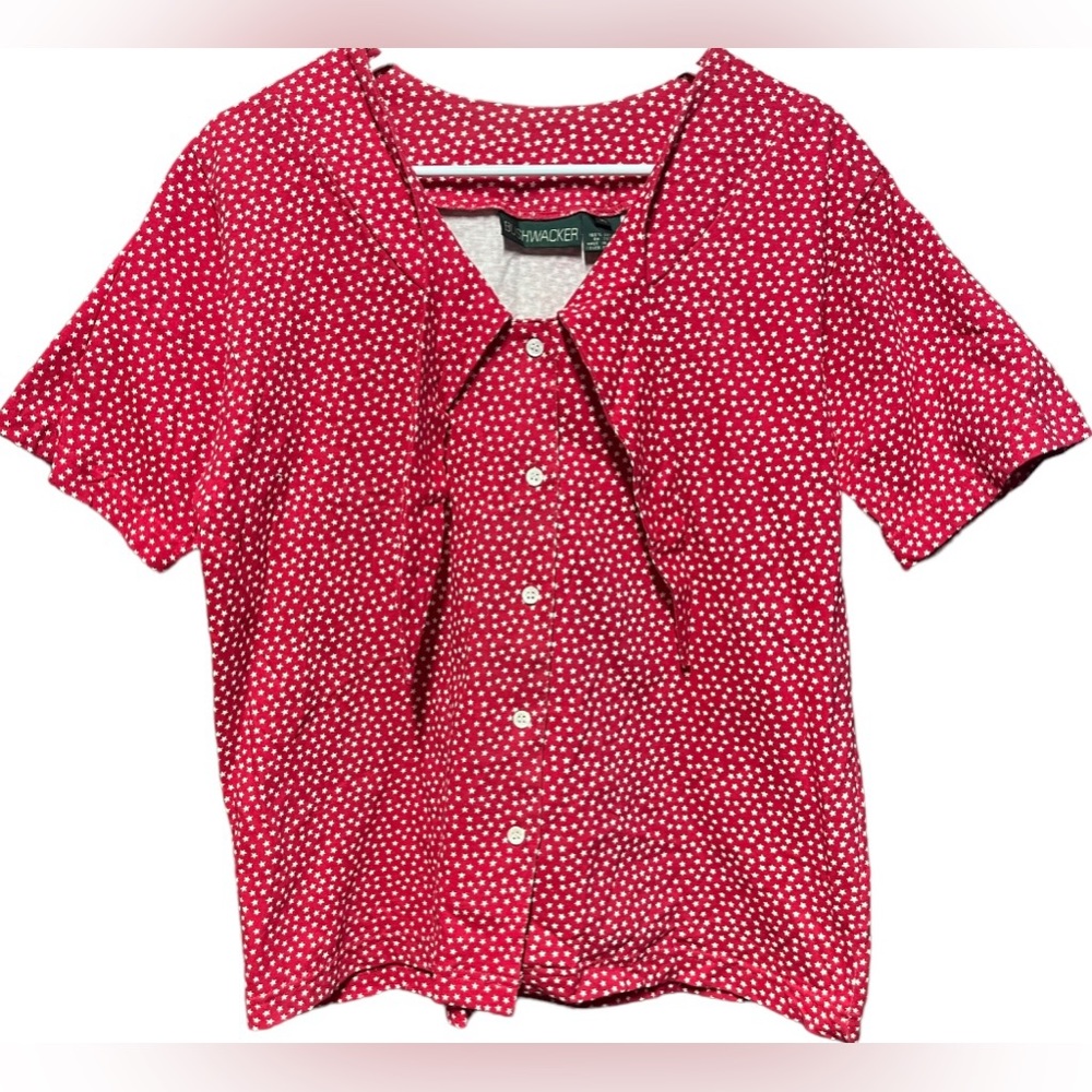 Bushwacker VINTAGE Button Star Top Long Collar Women’s M